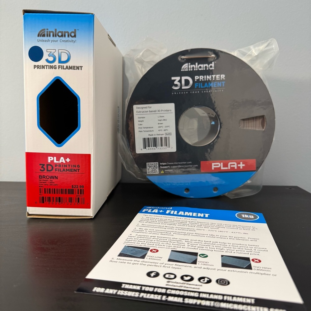 BROWN Inland 3D Printer Printing Filament PLA+
